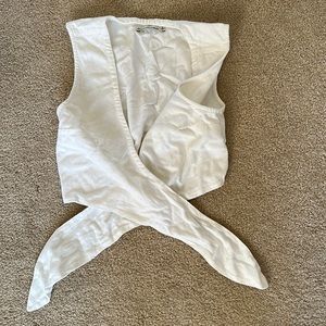 Abercrombie and Fitch Linen Blend Tie Front Tank